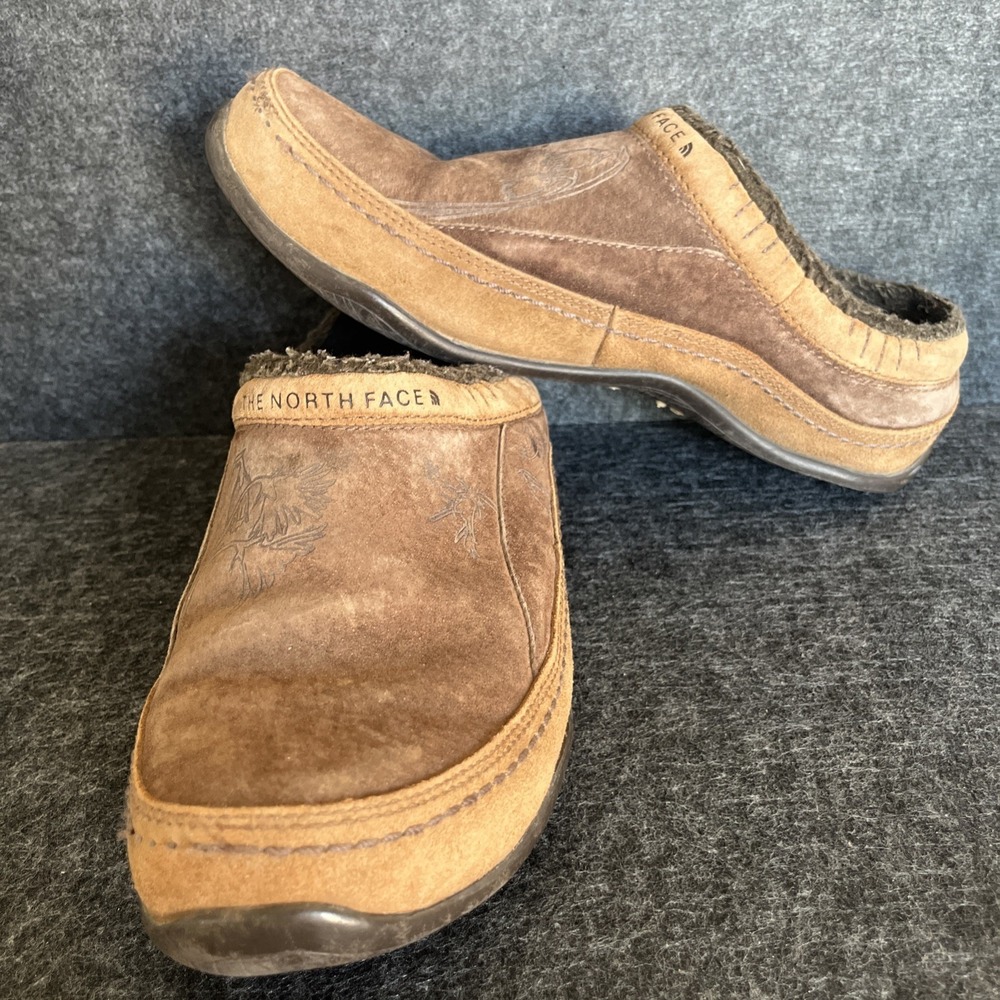 The North Face Icepick Brown‎ Suede Fleece Lined Slip on Shoes Womens 7.5